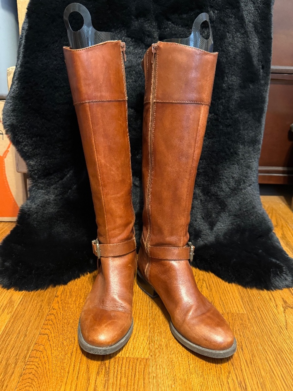 Inc chestnut leather tall riding boots